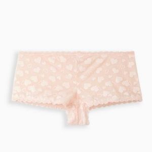 1X Torrid New Heart Lace Cheeky Panty Fully Lined- Dogwood Pink 1X(14/16) NWT